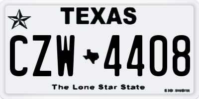TX license plate CZW4408