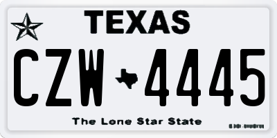 TX license plate CZW4445