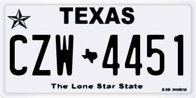 TX license plate CZW4451