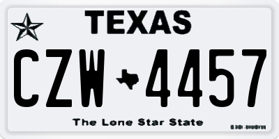 TX license plate CZW4457