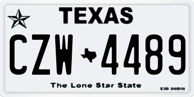 TX license plate CZW4489