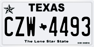 TX license plate CZW4493