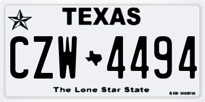 TX license plate CZW4494