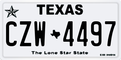 TX license plate CZW4497