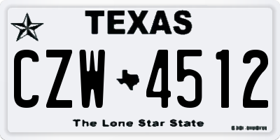 TX license plate CZW4512