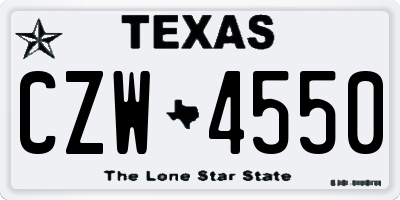 TX license plate CZW4550