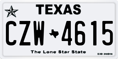 TX license plate CZW4615