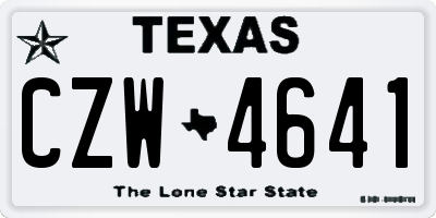 TX license plate CZW4641