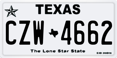 TX license plate CZW4662