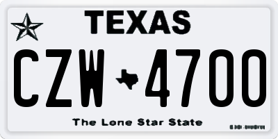 TX license plate CZW4700