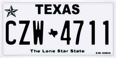 TX license plate CZW4711