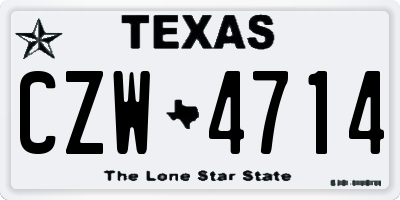 TX license plate CZW4714
