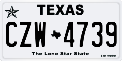 TX license plate CZW4739