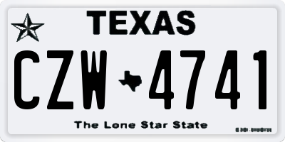 TX license plate CZW4741