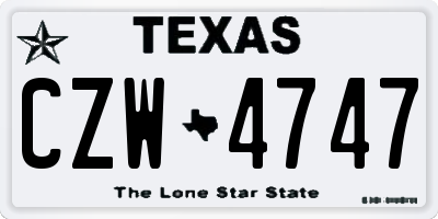 TX license plate CZW4747