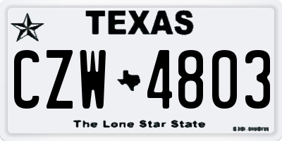 TX license plate CZW4803
