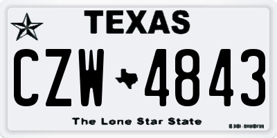 TX license plate CZW4843