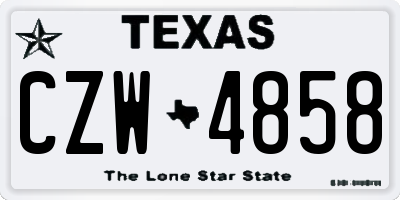 TX license plate CZW4858
