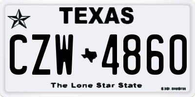 TX license plate CZW4860