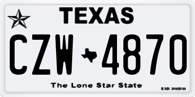 TX license plate CZW4870