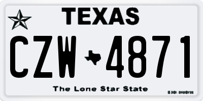 TX license plate CZW4871
