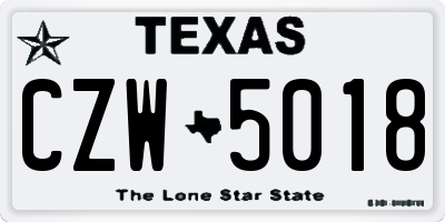 TX license plate CZW5018