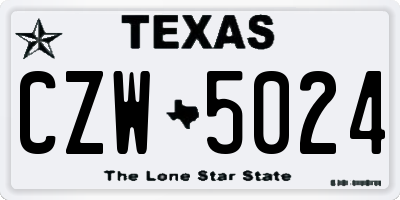 TX license plate CZW5024