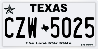 TX license plate CZW5025