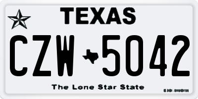 TX license plate CZW5042