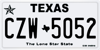 TX license plate CZW5052