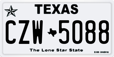 TX license plate CZW5088