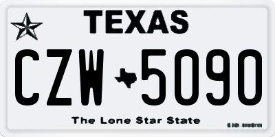 TX license plate CZW5090