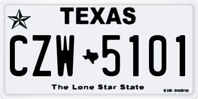 TX license plate CZW5101