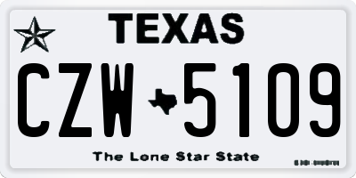TX license plate CZW5109