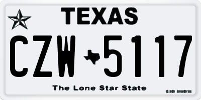 TX license plate CZW5117