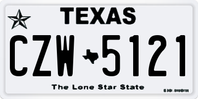 TX license plate CZW5121