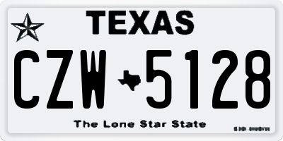 TX license plate CZW5128