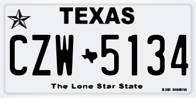 TX license plate CZW5134