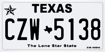 TX license plate CZW5138