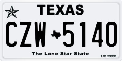TX license plate CZW5140
