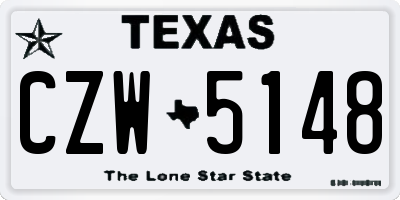 TX license plate CZW5148