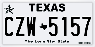 TX license plate CZW5157