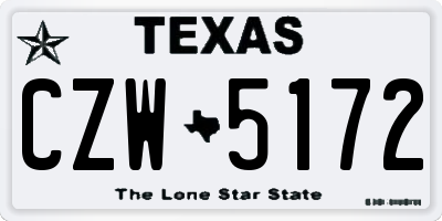 TX license plate CZW5172