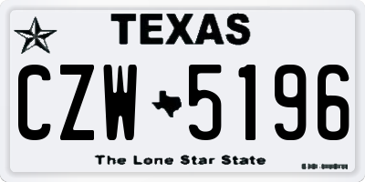 TX license plate CZW5196