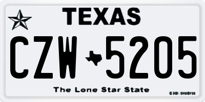 TX license plate CZW5205