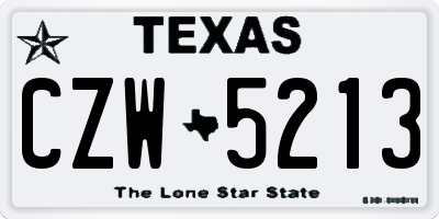 TX license plate CZW5213