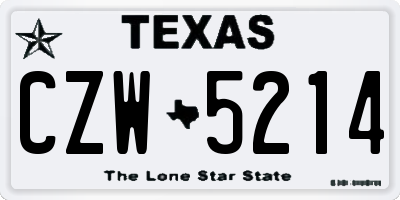 TX license plate CZW5214