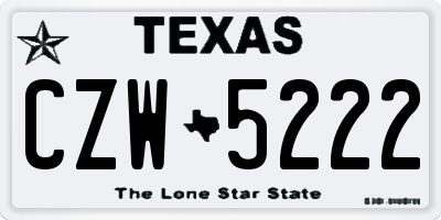 TX license plate CZW5222