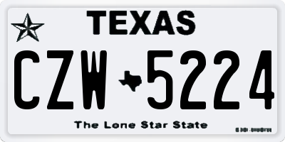 TX license plate CZW5224