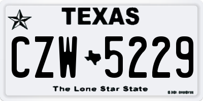 TX license plate CZW5229